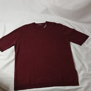 Gucci Deep Burgundy Knit Top Silk/Cotton